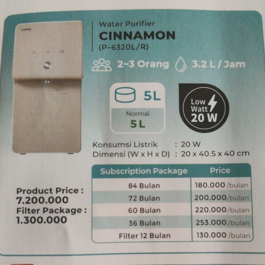 Water Purifier Coway type Cinnamon