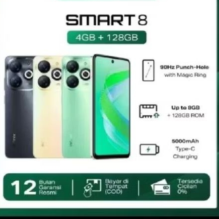 HP Infinix Smart 8 Ram 4/128Gb Original & Garansi Resmi Infinix