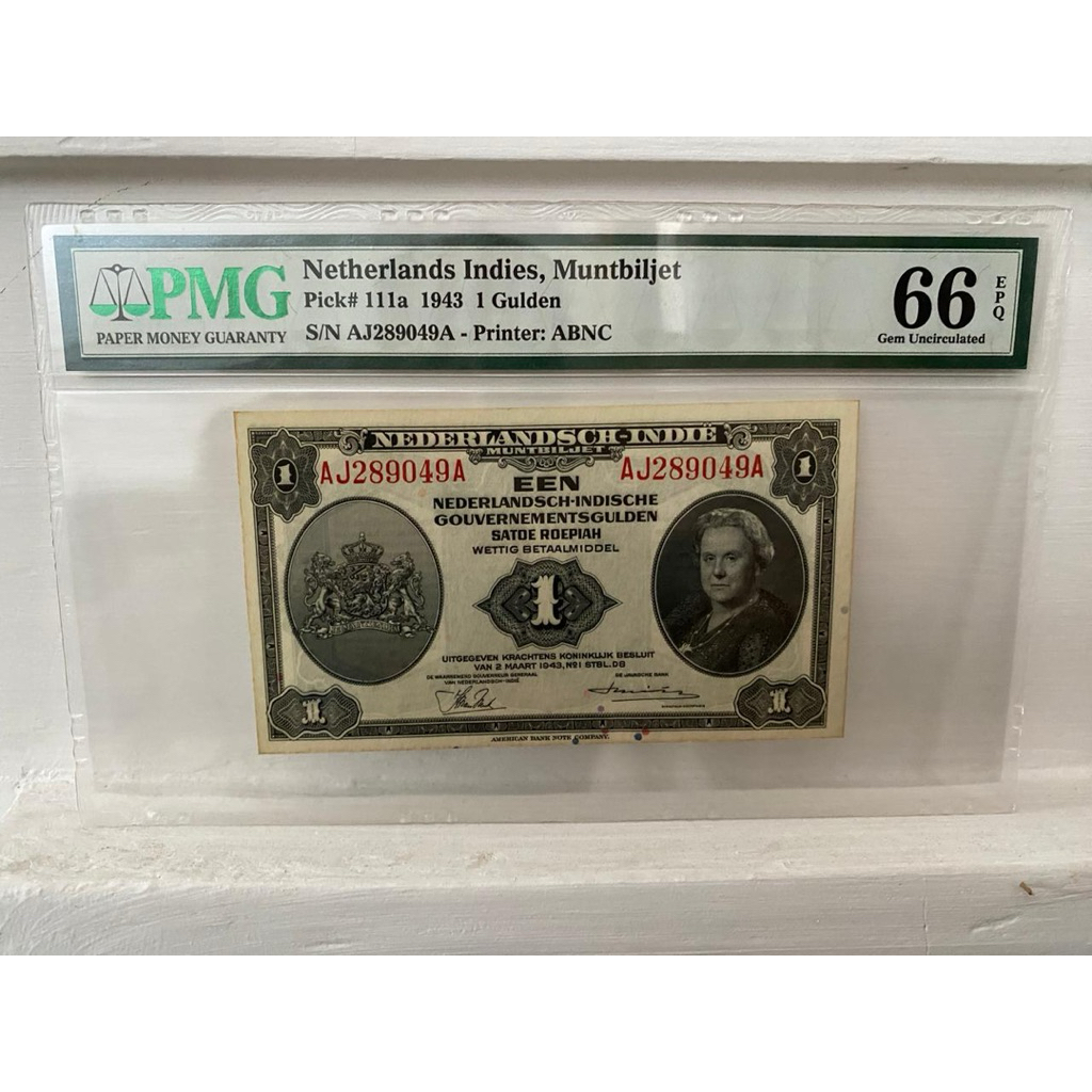 Koleksi Uang Kuno Netherlands Indies, Muntbiljet, 1 Gulden 1943