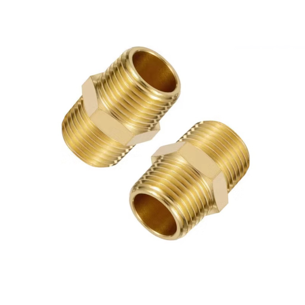 double nepel pentil drat 1/4” Sae x 1/4” ntp kuningan pentil ac