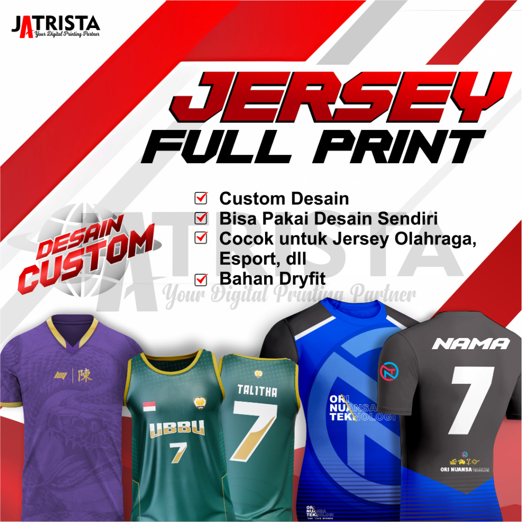 Jersey Baju Olahraga Full Print, Futsal Sepakbola Jogging, Training, Jersey Premium ( bisa pakai des