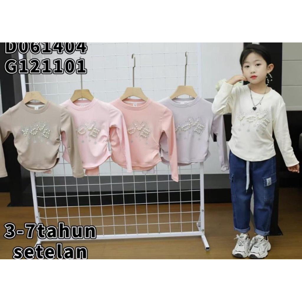 setelan anak perempuan cargo jeans