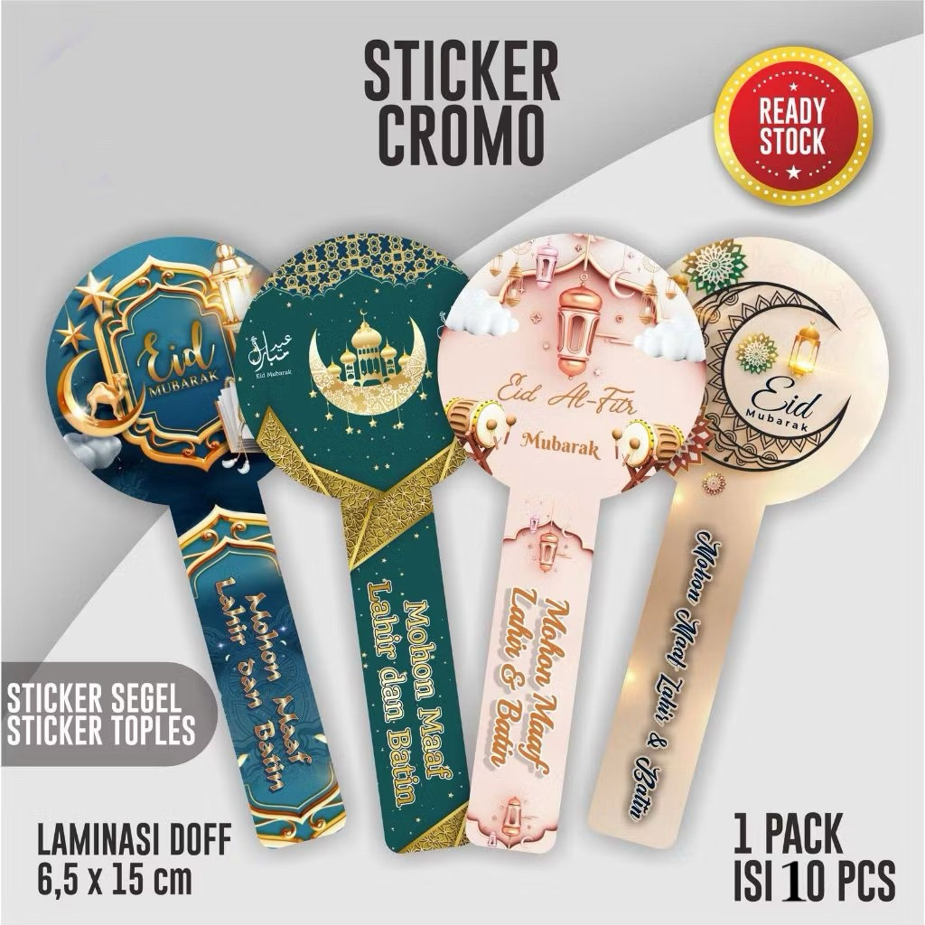 isi 10 Stiker Idul Fitri Sticker Segel Toples Lebaran Kue Kering Ramadan
