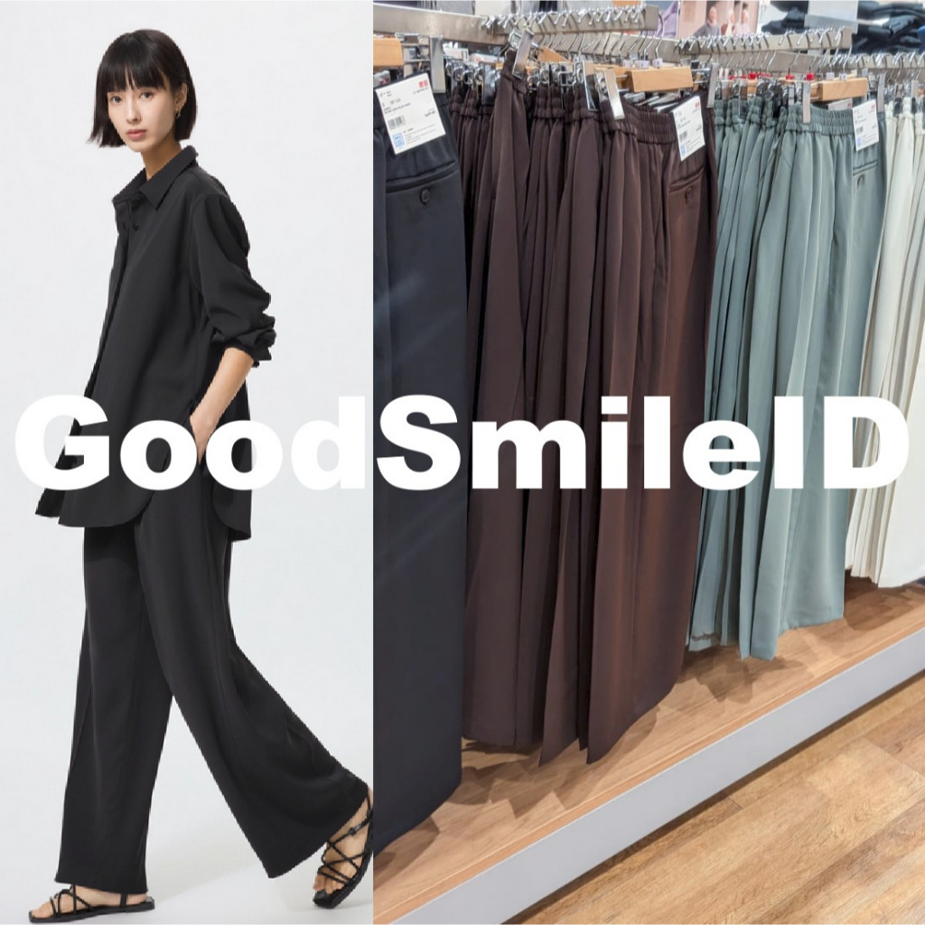 NEW Women Celana Lebar Rileks Drape Wide Relaxed Pants Kulot Wanita UNIQLO JASTIP