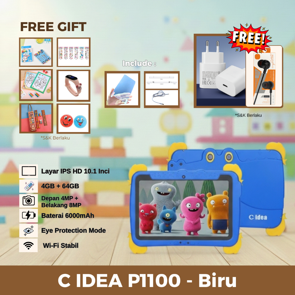 C IDEA Tablet Anak Tablet Edukasi Anak Untuk Belajar Bermain dan Mengaji Hadiah Anak