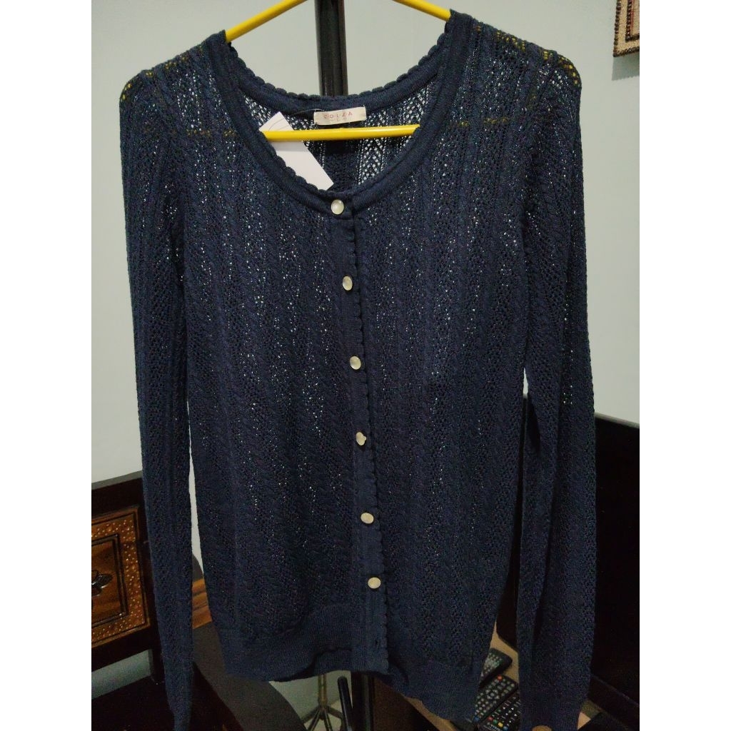 Navy Knit Cardigan colza