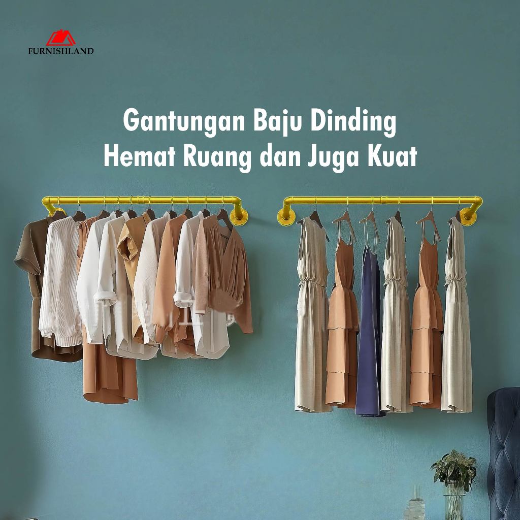 Gantungan Baju Besi Tembok Premium - Gantungan Baju Dinding Besi Kuat - Gantungan Baju Tembok Rakit