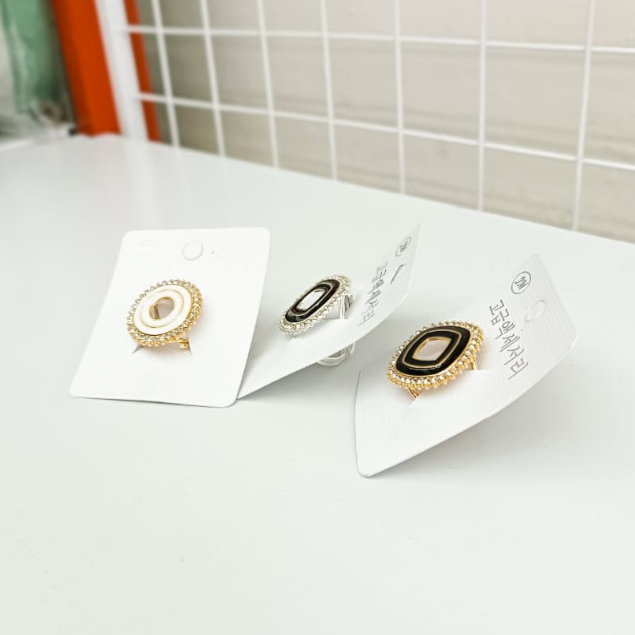 Cincin Jilbab Silver Gold Motif - Bros Hijab Model Ring Harga Grosir Bisa Cod