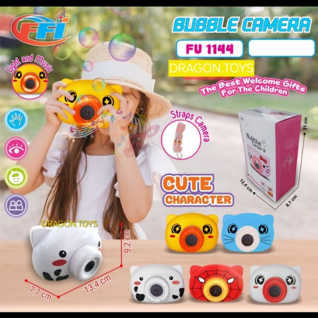 FU1144 MAINAN BUBBLE KAMERA/GELEMBUNG BUBBLE SABUN CAMERA LAMPU & MUSIK