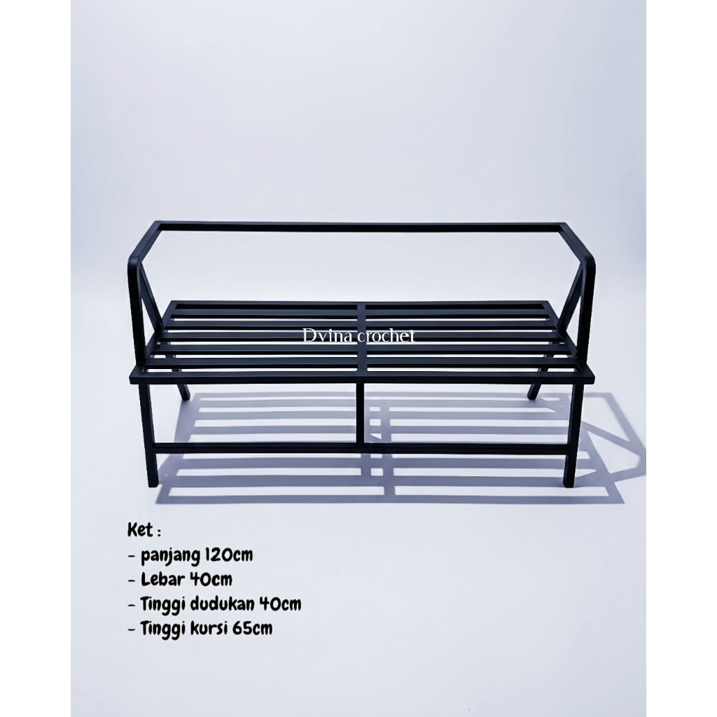 kursi sandaran besi hollow/kursi cafe sandaran panjang/kursi cafe besi
