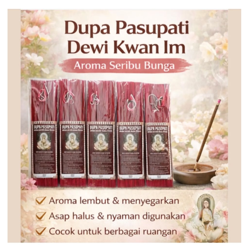 Dupa Pasupati Dewi Kwan Im 110 gram Aroma Seribu Bunga - Maha Siddhi Kaca Dewi