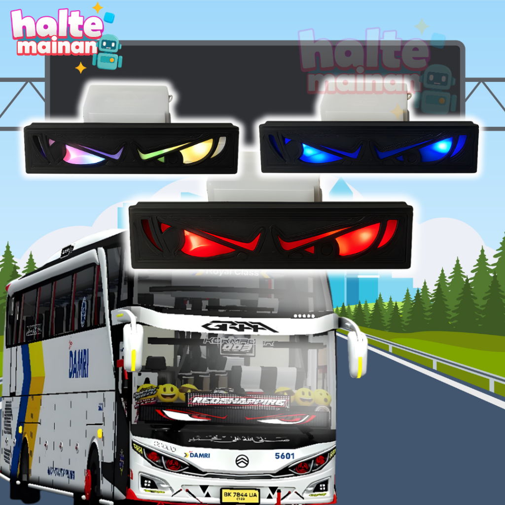 Lampu Mata LED | Aksesoris Bus Mainan Lampu Mata Miniatur Bus LED dengan Efek Kedipan Realistis