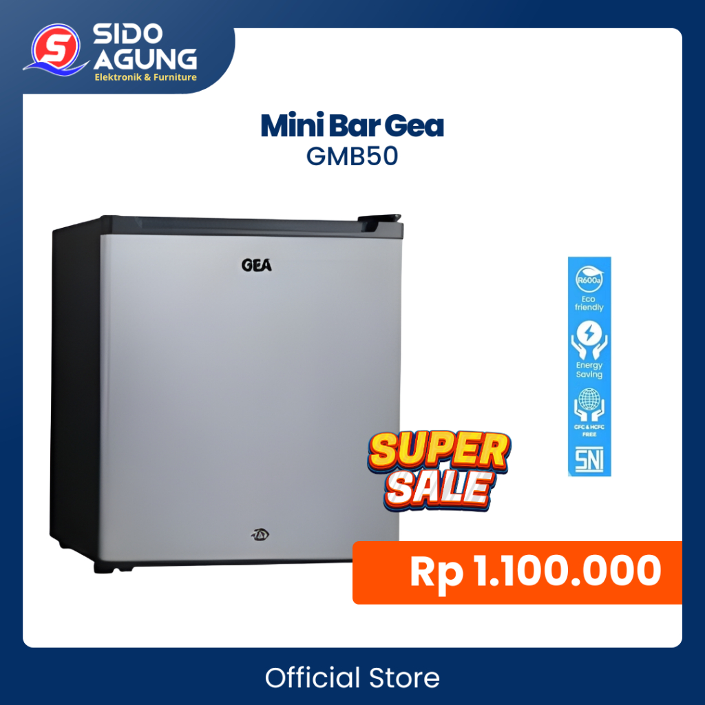 MINI BAR GEA GMB50 || KULKAS 1 PINTU PORTABLE (46L)