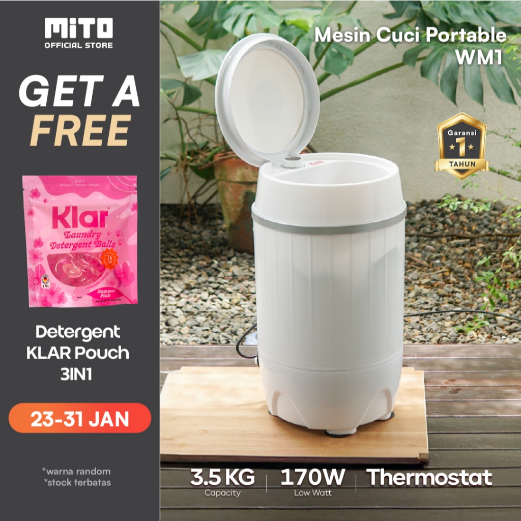MITO Washing Machine Mesin Cuci Portable 3.5 Kg WM1 Original
