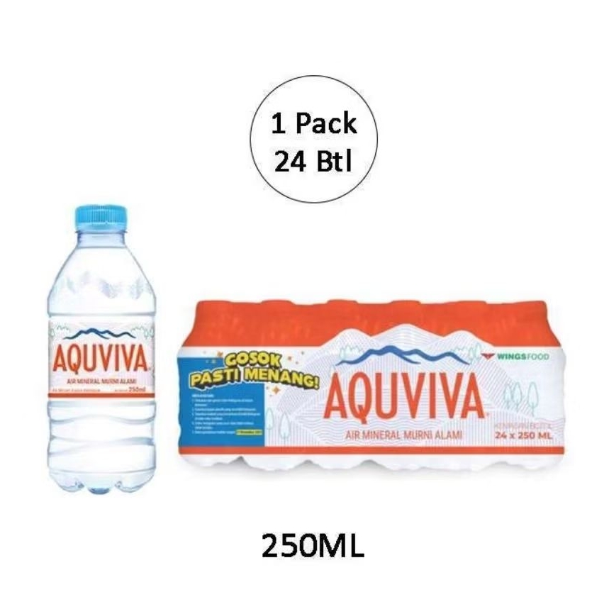 Aquviva Air Mineral 250ml 1 pack isi 24 botol