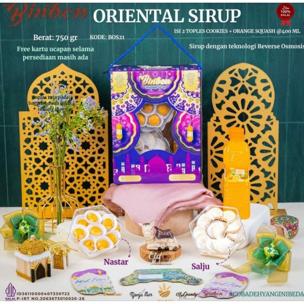 Binbon oriental sirup, paket hampers kue kering lebaran