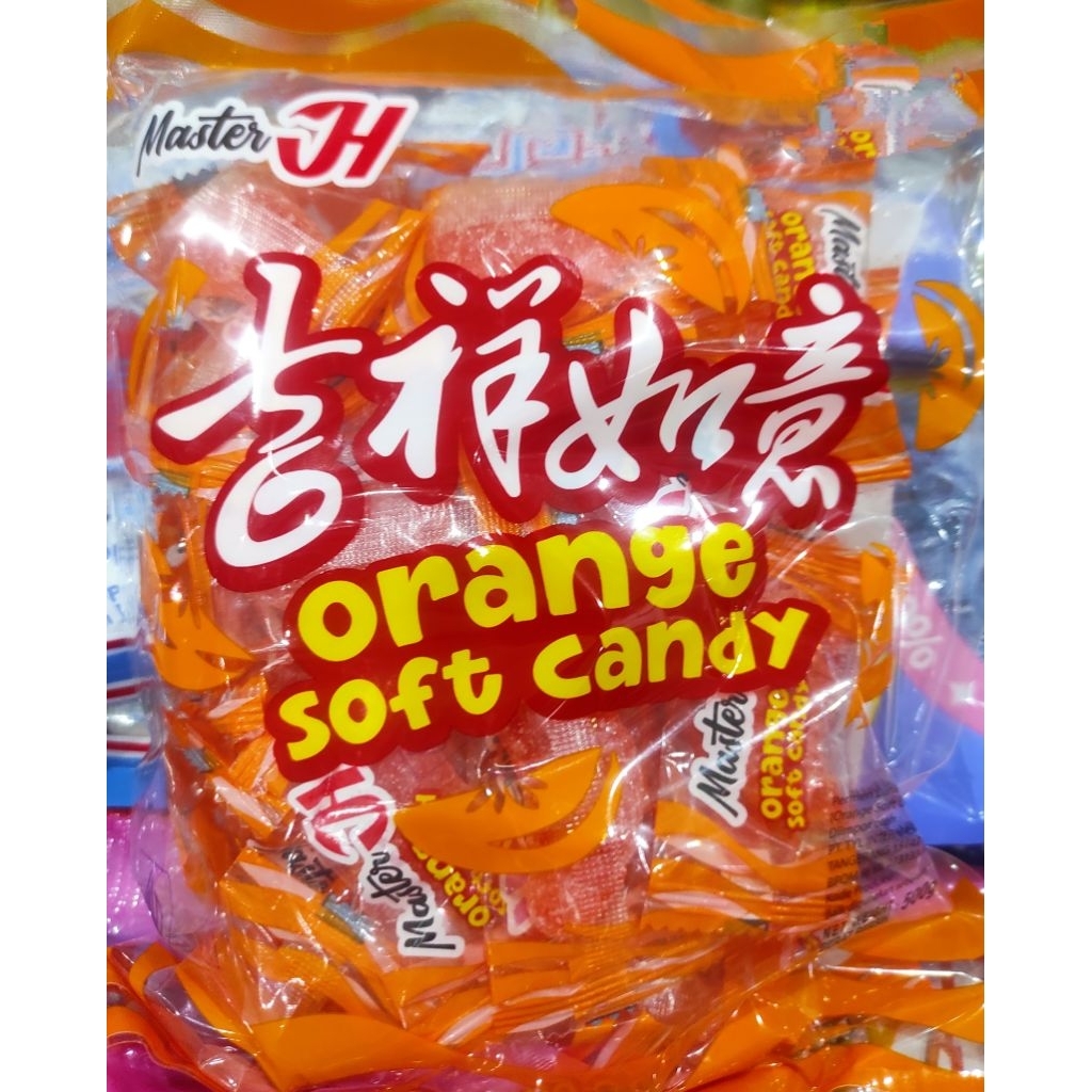 Master JH orange soft candy permen jelly jeruk 500gr cemilan permen imlek