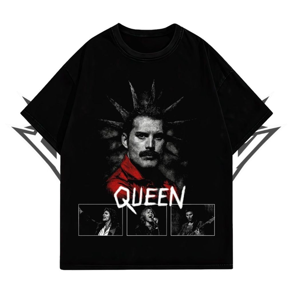 Glatosphere "Queen" Oversized T-Shirt | Black | Kaos Oversize | Vintage | Atasan