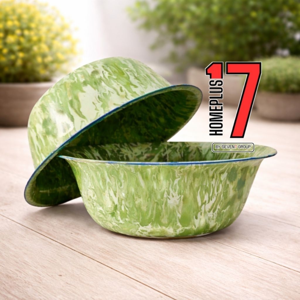 Baskom Enamel Lurik Besar Serbaguna Tebal & Kuat