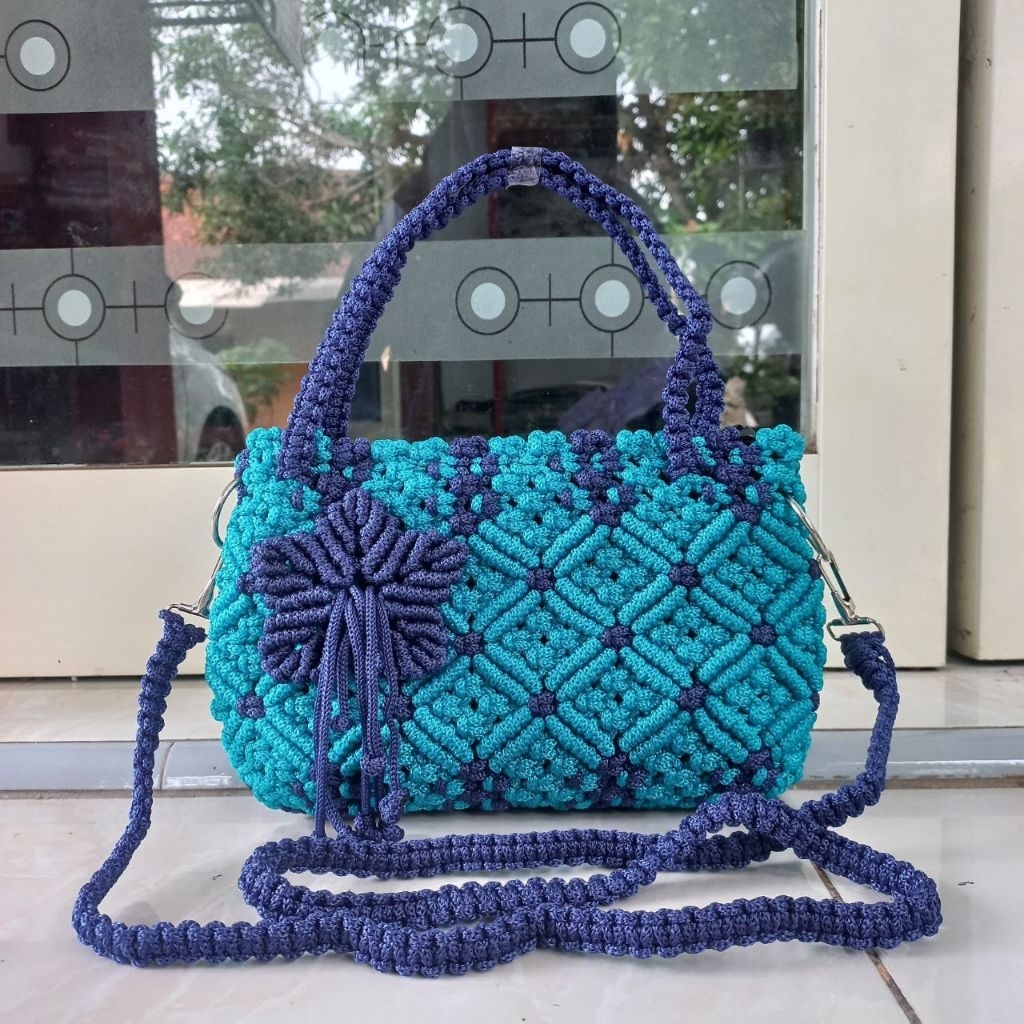 Tas Grosiranku / Tas Slempang TaliKur By Al-Kafa set Dompet Kerang / Tas Tali Kur Selempang Remaja M