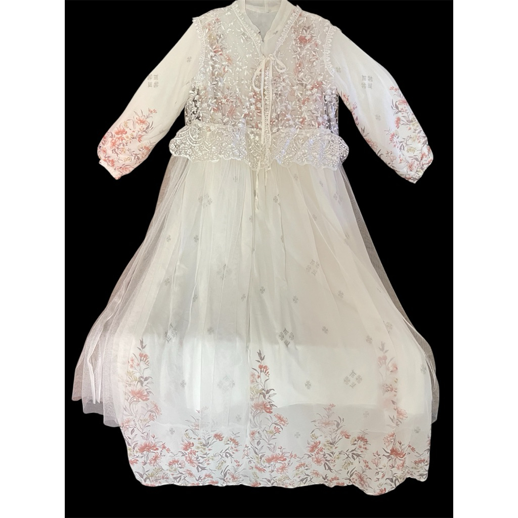gamis kombinasi tile tutu