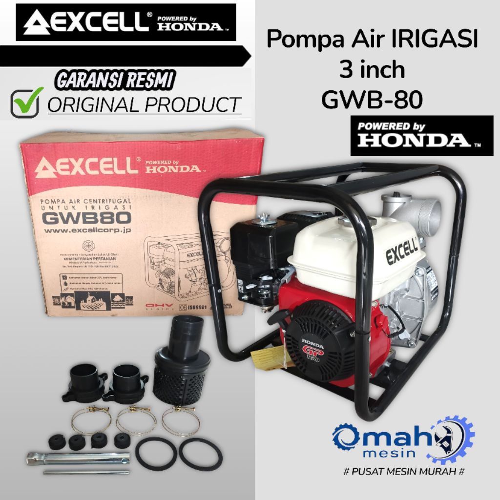 Mesin Pompa Air 3 Inch HONDA EXCELL GWB80 / Mesin Pompa Air Irigasi 3 Inch HONDA EXCELL GWB80
