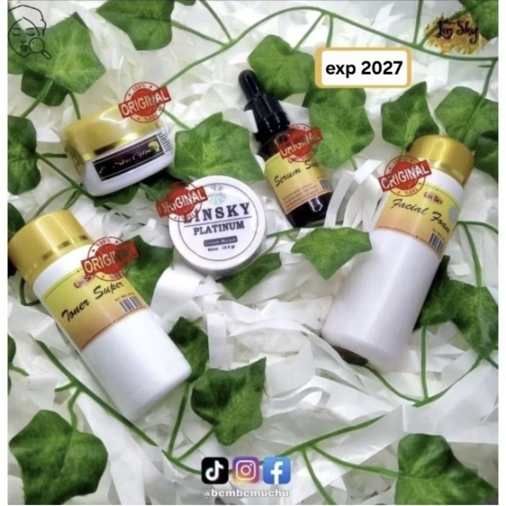 1 PAKET LINSKY/LSKY GLOW ORI CREAM SABUN TONER SUPER SERUM EXP 2028