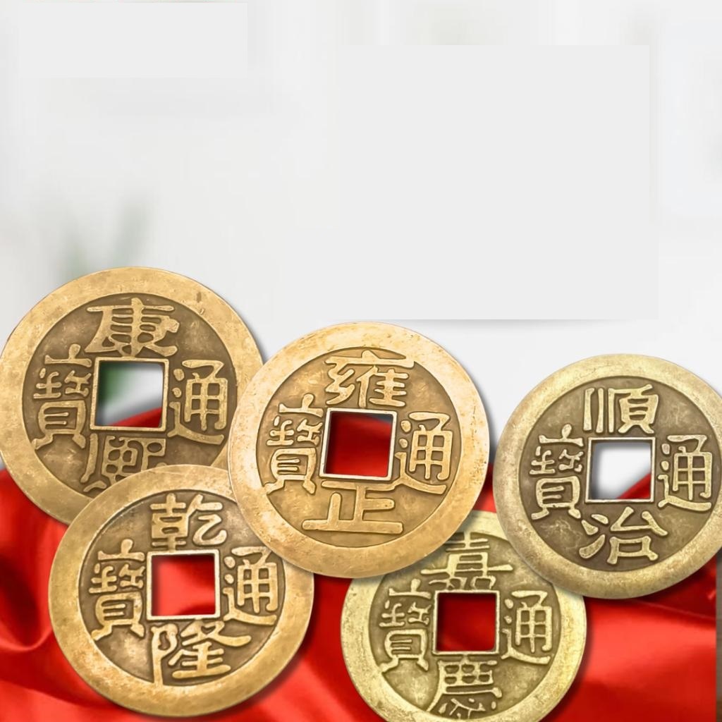 Koin Cina Feng Shui Kuno Sedang Koin Cina Keberuntungan