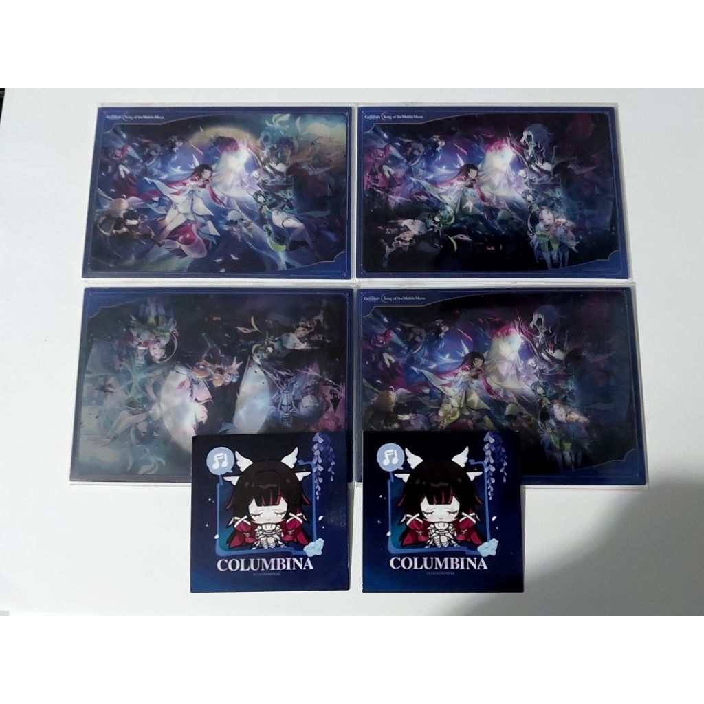 [Satu Set] Genshin Impact - moon invitation columbina lenticular standee dan redeem code