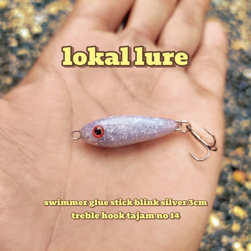 lure hampala 3cm silver lure casting hampala lure glue stick swimmer hampala umpan pancing casting h