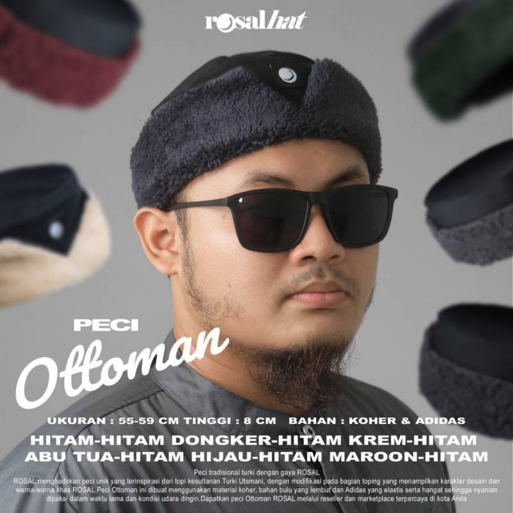 Peci Ottoman Rosal | Peci Pria| Peci Dewasa | Peci Muslim | Peci Rosal