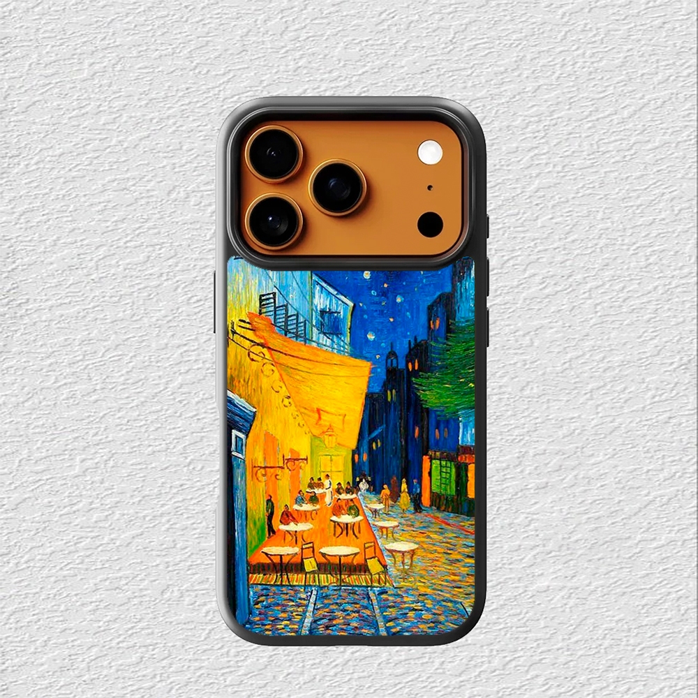 Case Hybrid Casing Softcase iphone 17 16 15 14 13 12 11 Pro Max Mini Plus X Xs Max XR Van Gogh Cafe 