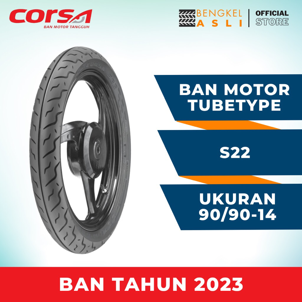 (PROMO BAN TAHUN 2023) Ban Motor CORSA S22 Ring 14 90/90-14 Tubetype (TT)