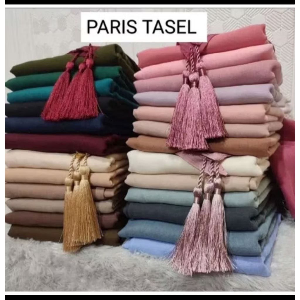 hijab segi empat Paris tasel