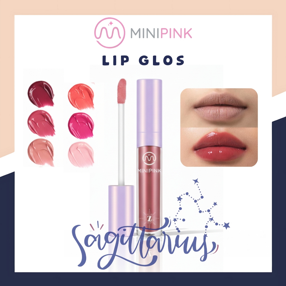 [BPOM] MINIPINK Lip Gloss Tahan Lama Bening Glitter Pelembab Bibir Plumpy MP066