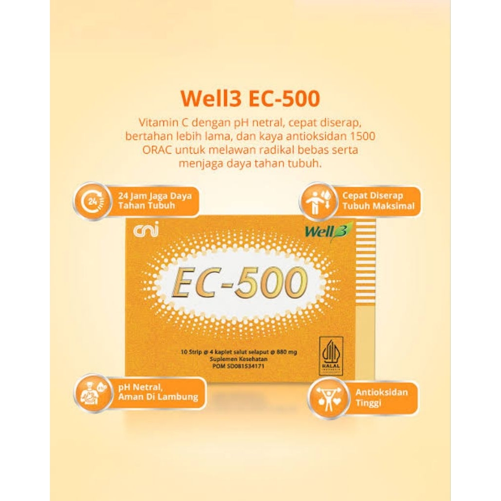 CNI VITAMIN C Aman Di Lambung Tidak Perih Memiliki pH Netral EC500 Vitamin C CNI