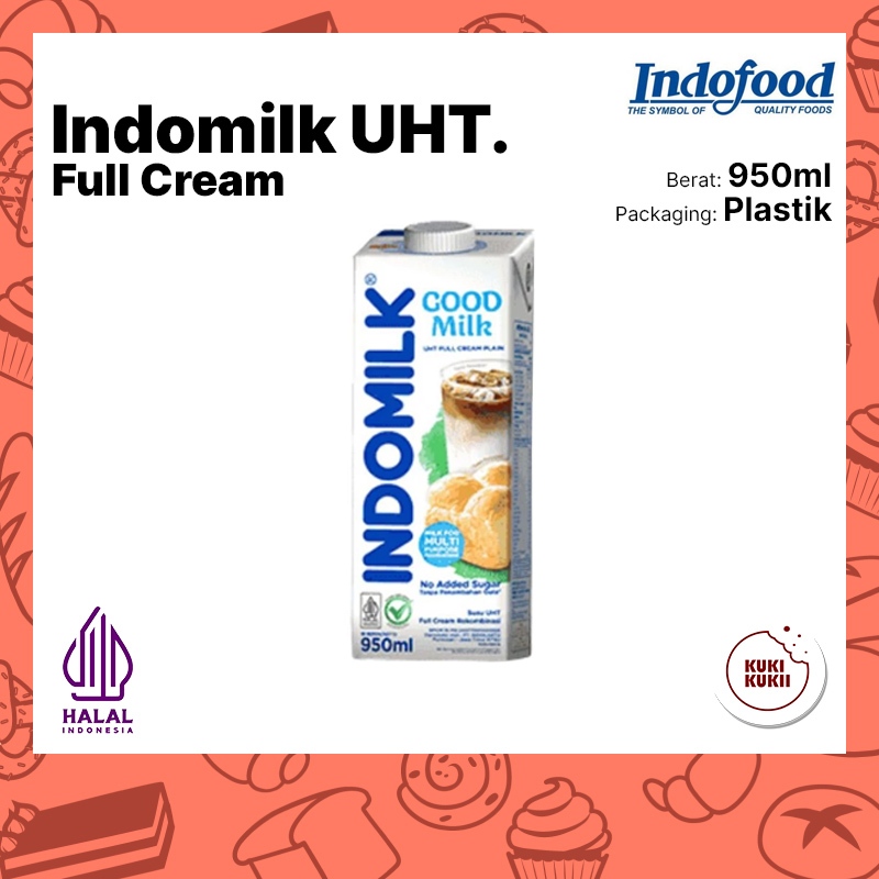Susu Indomilk UHT  Full Cream PLAIN 950ml | Indomilk UHT Plain 950 ml
