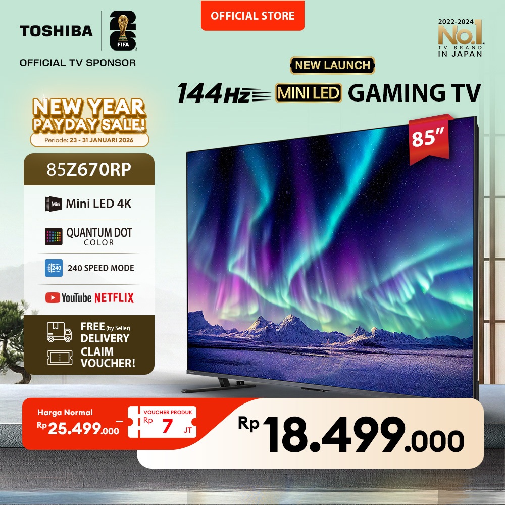 [AI 4K Mini LED TV] Toshiba 65" 4K UHD AI Smart TV - Dolby Vision IQ Dolby Atmos HDR10+ AMD Freesync