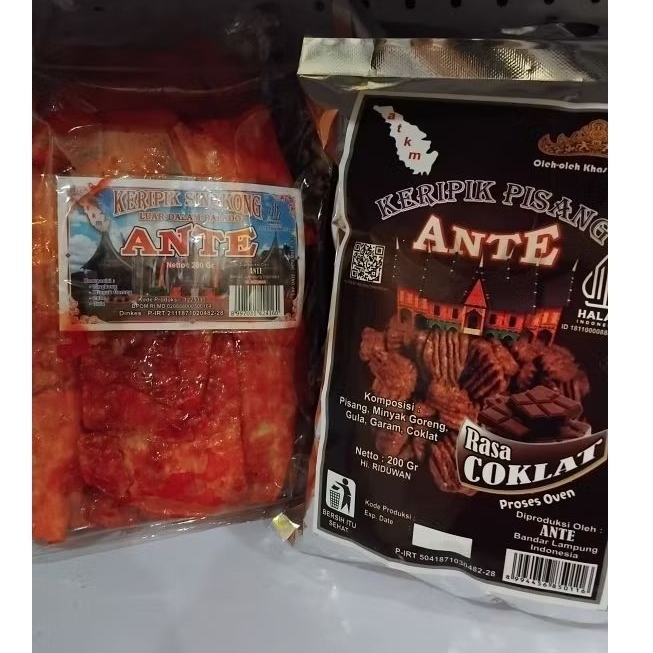 keripik singkong ante , keripik pisang ante 200gram