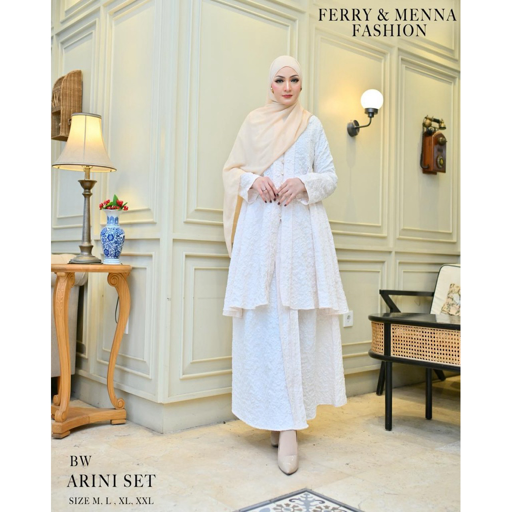 Rysfashion - Set Baju Rok Jaguard Kancing Depan - Setelan Baju Lebaran - Baju Kondangan - Baju Set R