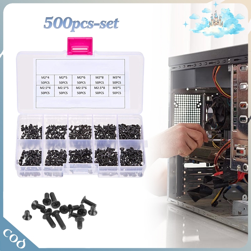 500pcs Baut Laptop Set Universal Sekrup Mur HP Acer Untuk Service Dan Rakit PC -M2/M2.5/M3