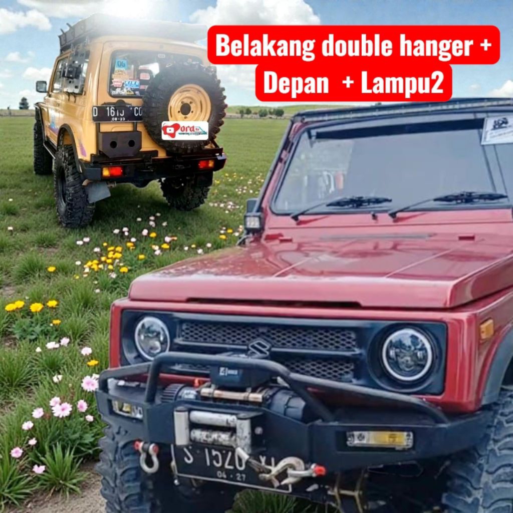Bemper Jimny Katana Depan model ARB dan Belakang Double Hanger plus lampu