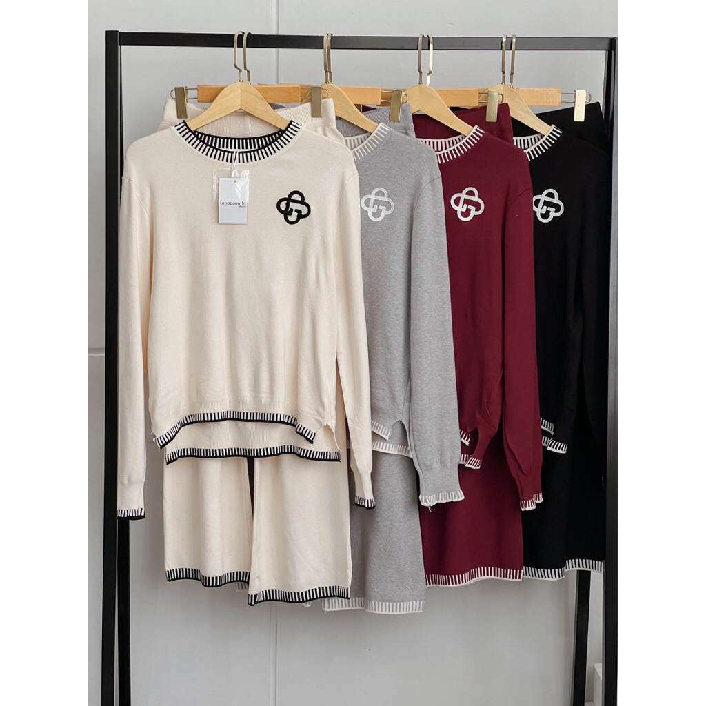 oneset knit setelan celana knit