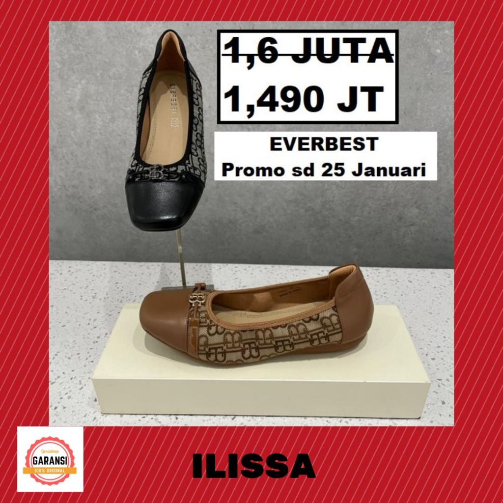Sepatu flat shoes wanita Everbest seri ILISSA SALE 100% original