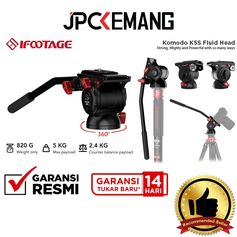 IFOOTAGE KOMODO K5S FLUID HEAD Tripod / Monopod Camera Ifootage K5 S Tripod Head Garansi Resmi
