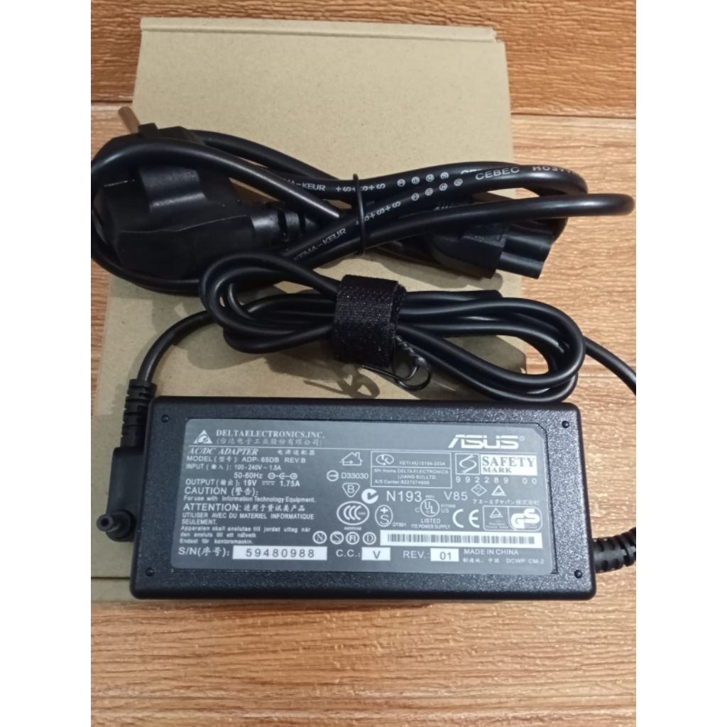 CHARGER LAPTOP ASUS 19V-1.75A/ADAPTOR NOTEBOOK ASUS (DUS COKLAT)