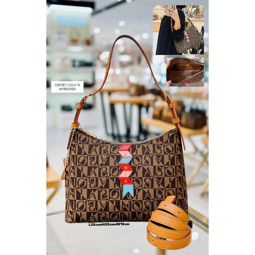 tas hobo bonia original sling shoulder bag monogram new arrival