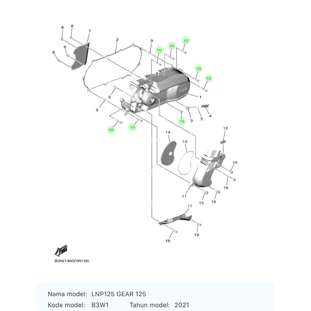 Baut Topi Dudukan Bak CVT 95E32-06035 Mio Gear