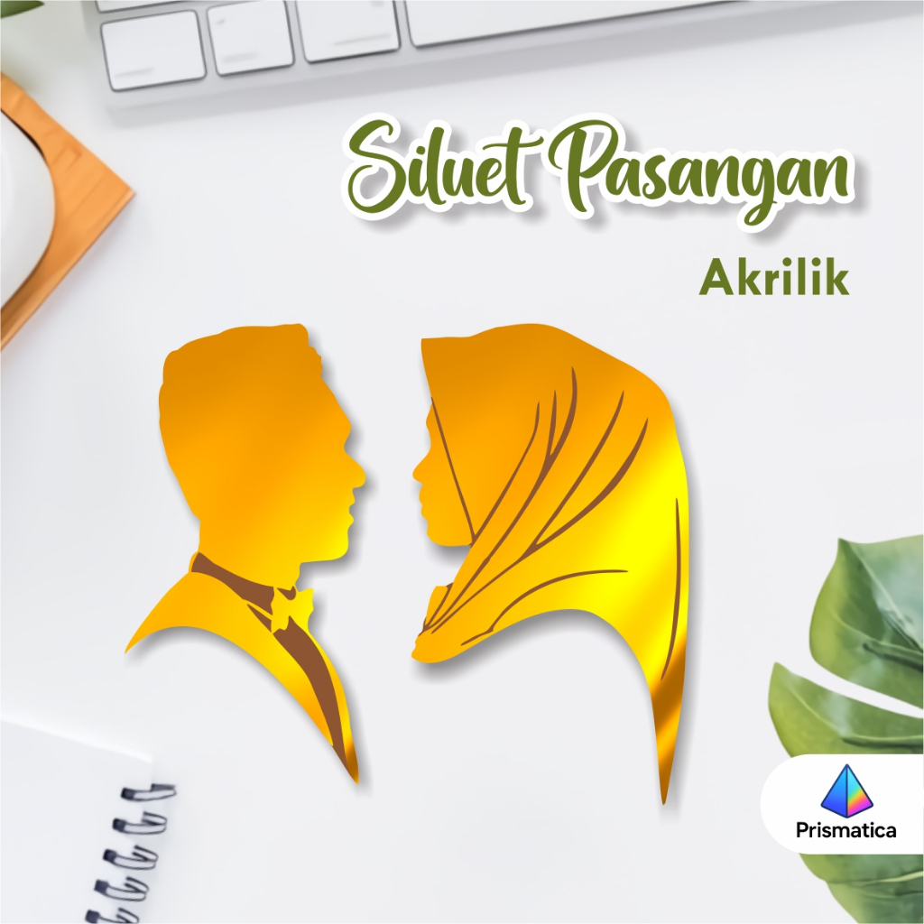 Siluet Akrilik Couple Wajah Murah Untuk Hiasan Mahar