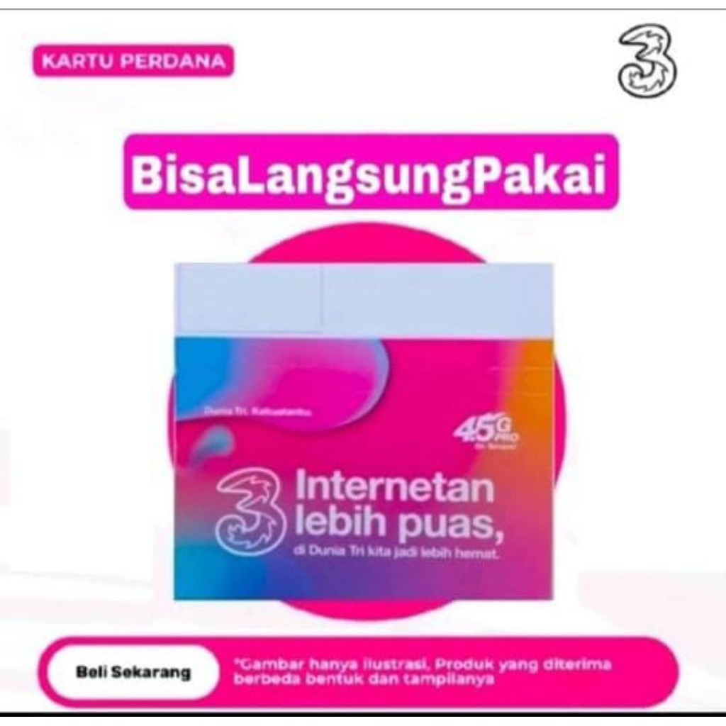Kartu Perdana 3 Siap Pakai